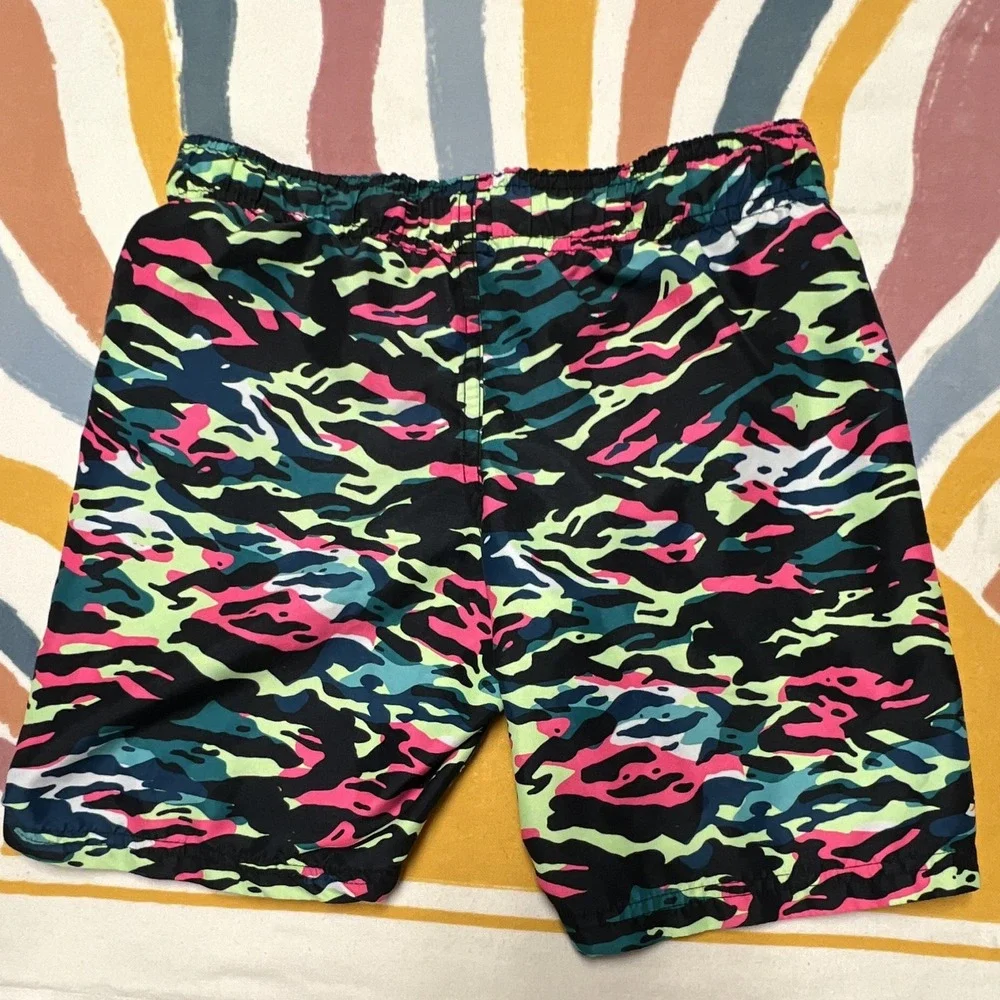 Under Armour Boys YSM Multicolor Camo Swim Shorts Lined Elastic Drawstring